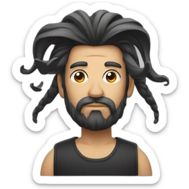 Noir avec des tresses et un bouc sticker