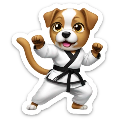 Dog doing karate sticker