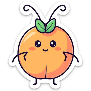 A cute little scientist, bug that looks like a peach sticker