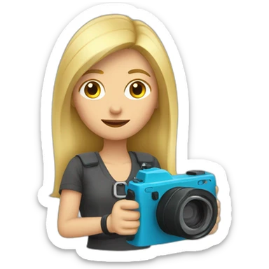 Mujer rubia con cámara  sticker