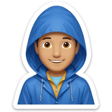 man in blue rain coat over head



 sticker