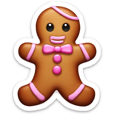 Pink gingerbread man sticker