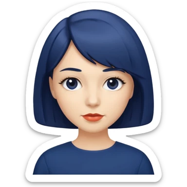 bob hairstyle in navy blue sticker
