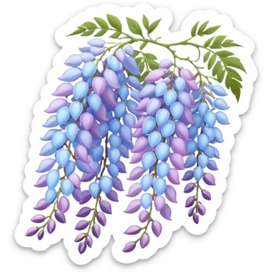 baby blue and light bubblegum pink, pink, pink wisteria sticker
