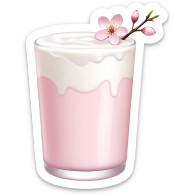 Cute Pastel pink and white Cherry Blossom Sakura Milk sticker