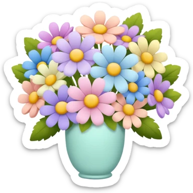 Pastel flower bouquet sticker