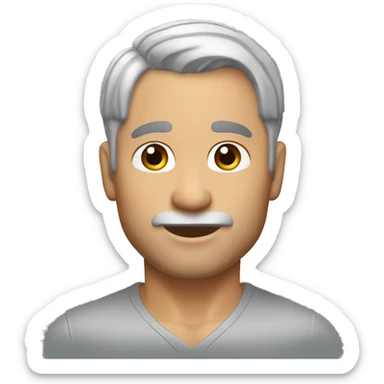memoji of andrew huberman muscular silver hair, v neck sticker