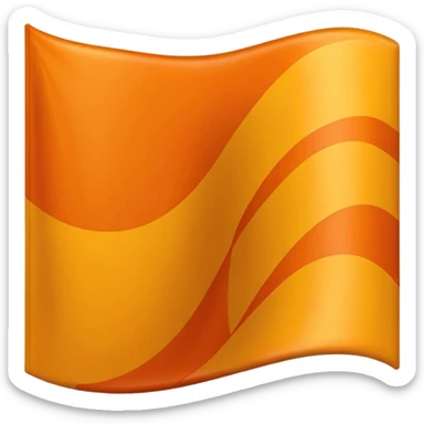 Orange wavy flag sticker
