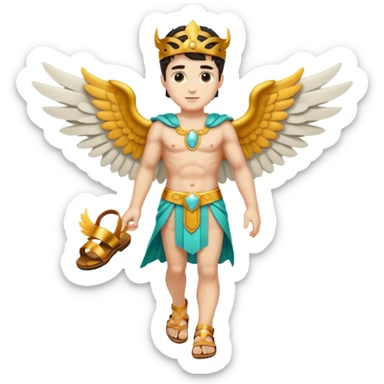 god hermes wearing winged sandals sticker