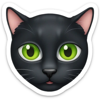 A fat 2 years old black cat with green eyes sticker