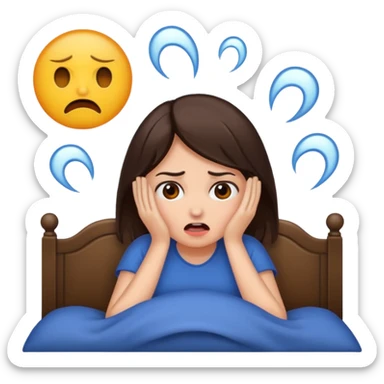 brunette woman having nightmare sticker