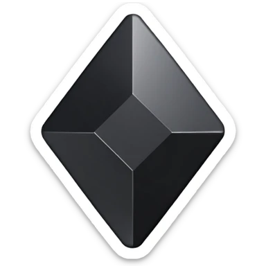 3d diamond shape matte black. diamond shape like on a playing card sticker