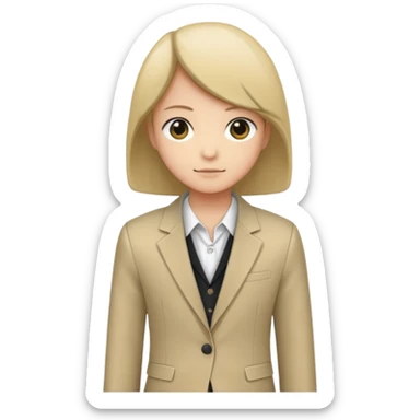 Blazer social manga longa bege sticker