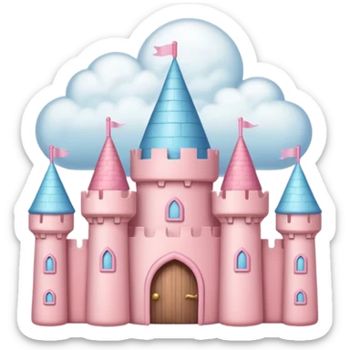 cloud pink castle sticker