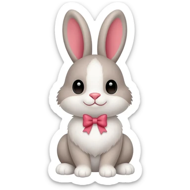 зайчик с бантиком как эмодзи sticker