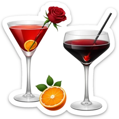 🍸+🍹🖤+🌹 (the liquid is black)  sticker