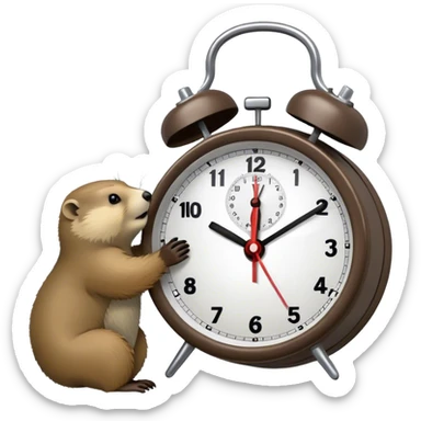 Marmota apagando despertador sticker