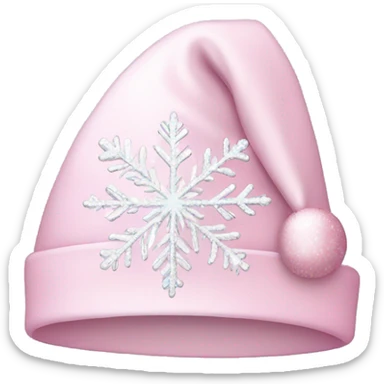 Light pink Santa hat with sparkly snowflakes  sticker