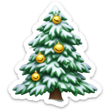 cute christmas tree with snow on the branches sticker