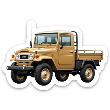 Tan FJ45 Land Cruiser Ute With A flatbed no accessories on the flatbed sticker