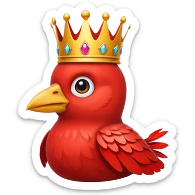 bird with crown single vibrant colour  sticker