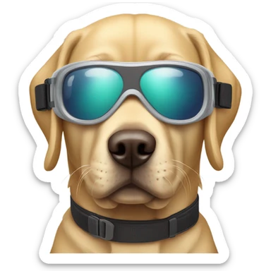 Labrador with ski glasses  sticker