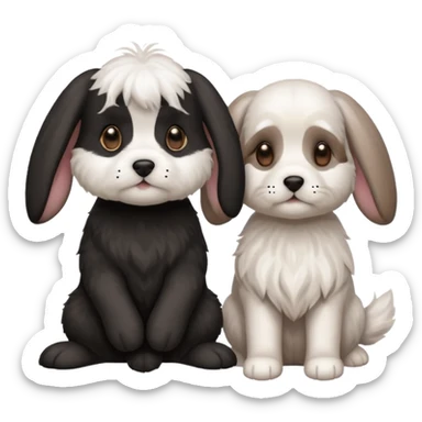 2 Maltese and a lab and rabbit sticker