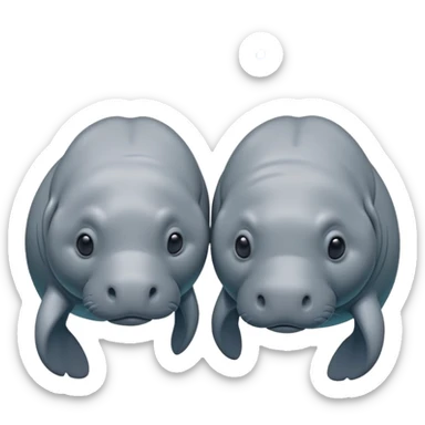 two manatees sad and apart sticker