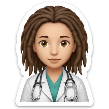 brunette girl doctor with dreadlock sticker