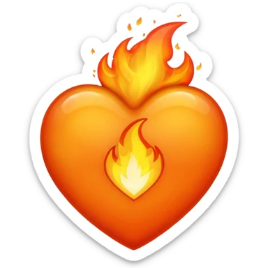 Fire heart  sticker