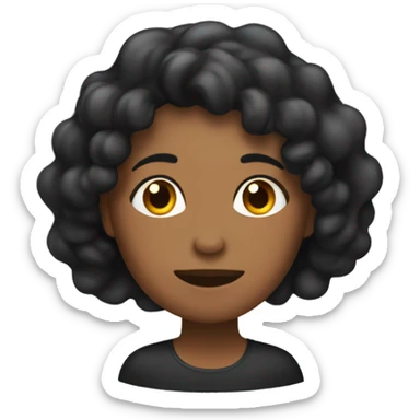 Mujer de cabello negro durmiendo  sticker