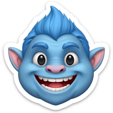 Blue emoji meme troll sticker