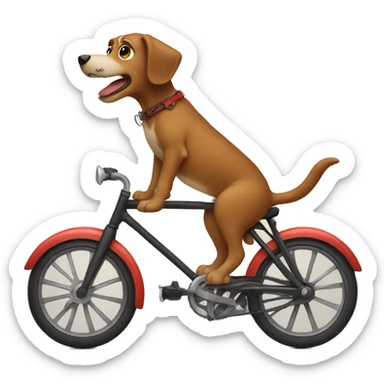 Dog on a bike sticker