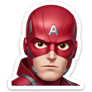 vision marvel red face  half body from captain america: civil war sticker