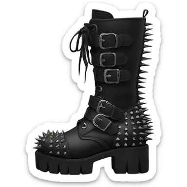 platform boots gothic with spikes sticker