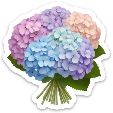 Hydrangeas pastel bouquet  sticker