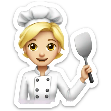 Blonde cute chef sticker