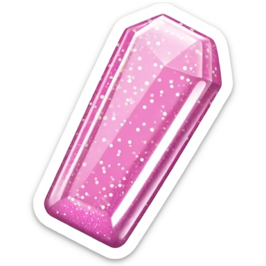 pink nails with glitter coffin shape sticker