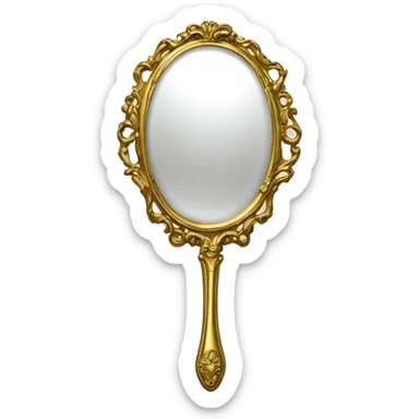 Vintage rococo handmirror gold sticker