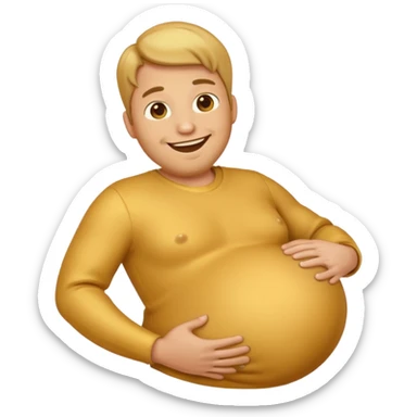 golden pregnant man emoji, sideways vertical sticker