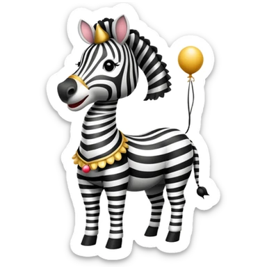 Vintage circus zebra wearing circus costume sticker
