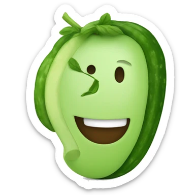 Smiley relaxing wearing cucumber  sticker