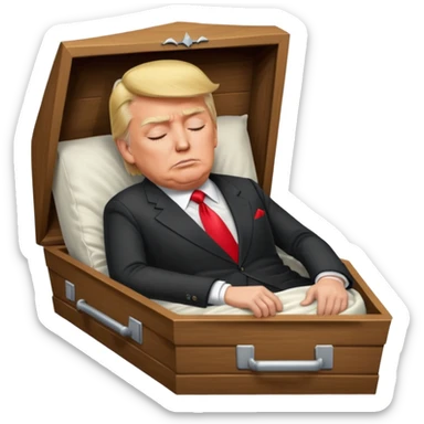 donald trump sleeping in coffin sticker