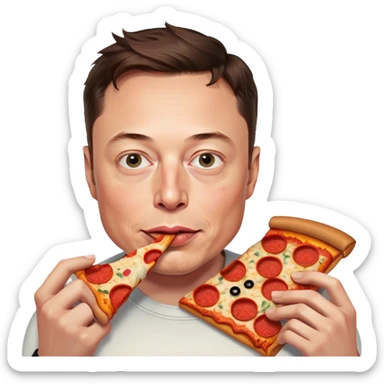 for elon musk eating pizza sticker