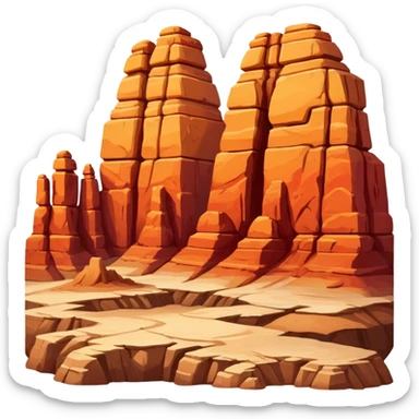 Orange, brown, and red southwestern rock formation sticker
