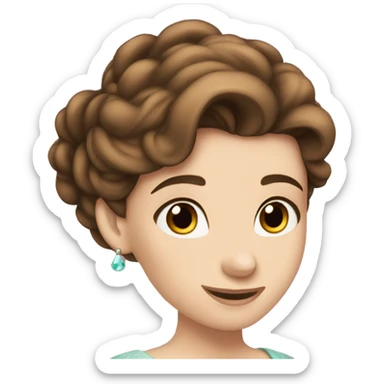 Disney princess brown hair brown pale skin sticker