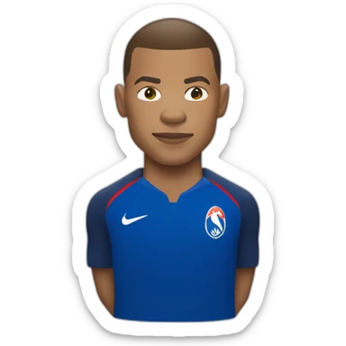 Kylian Mbappé jouant au foot avec l'équipe de France sticker