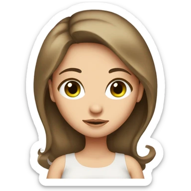 Girl pregnant Green eyes Brown Hair  sticker