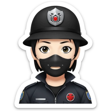 Itachi anbu black cop face mask sticker