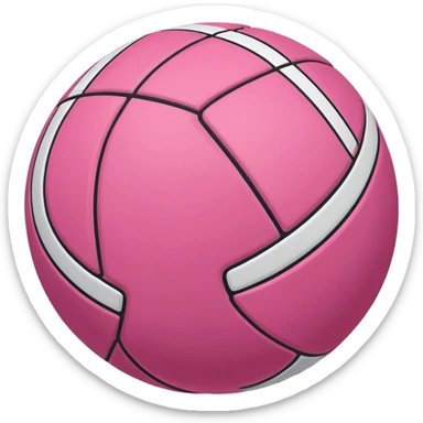a pink netball, simple cartoon style sticker